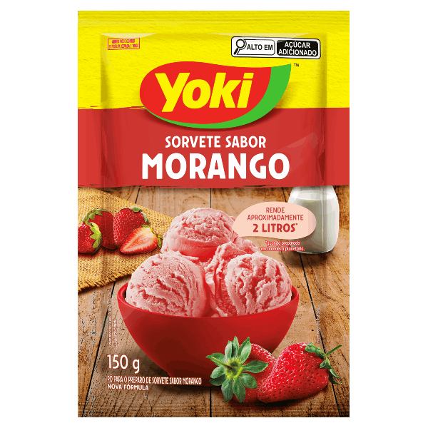 PÓ PARA SORVETE YOKI 150G MORANGO