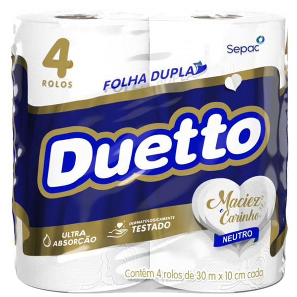 PAPEL HIGIÊNICO DUETTO 4UND 30M NEUTRO