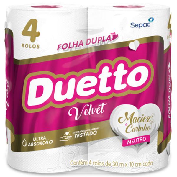PAPEL HIGIÊNICO DUETTO 4UND 30M VELVET