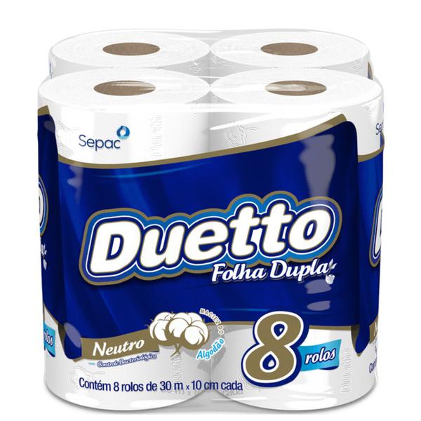 PAPEL HIGIENICO DUETTO 8UND FOLHA DUPLA NEUTRO