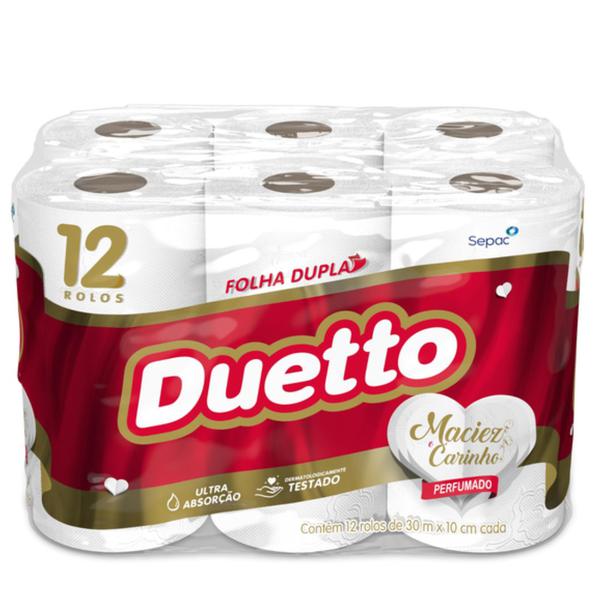 PAPEL HIGIENICO DUETTO FOLHA DUPLA 12UND PERFUMADO