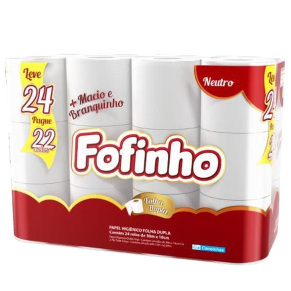 PAPEL HIGIENICO FOFINHO FOLHA DUPLA 24UND 30MTS