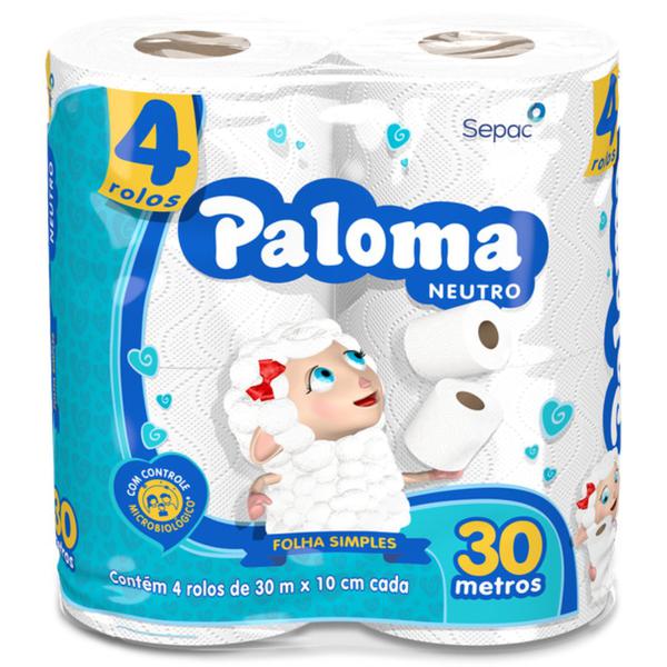 PAPEL HIGIENICO PALOMA 4UND 30M NEUTRO