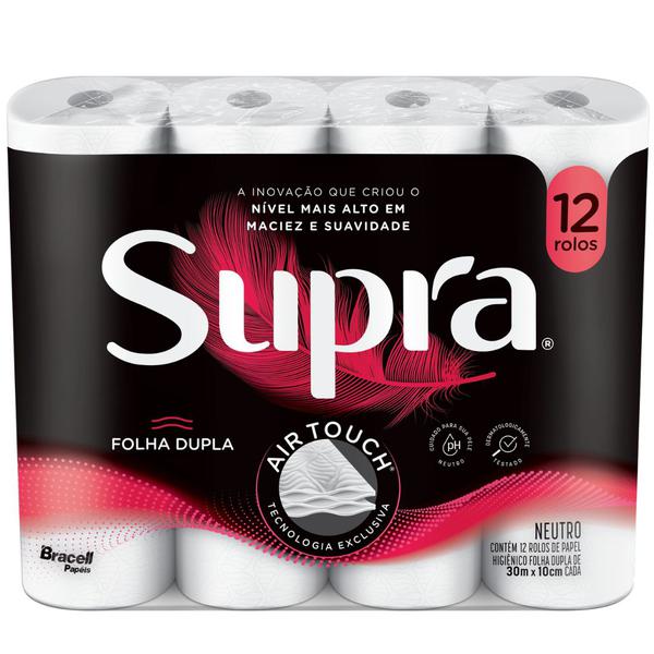 PAPEL HIGIENICO SUPRA FOLHA DUPLA 30M 12UND
