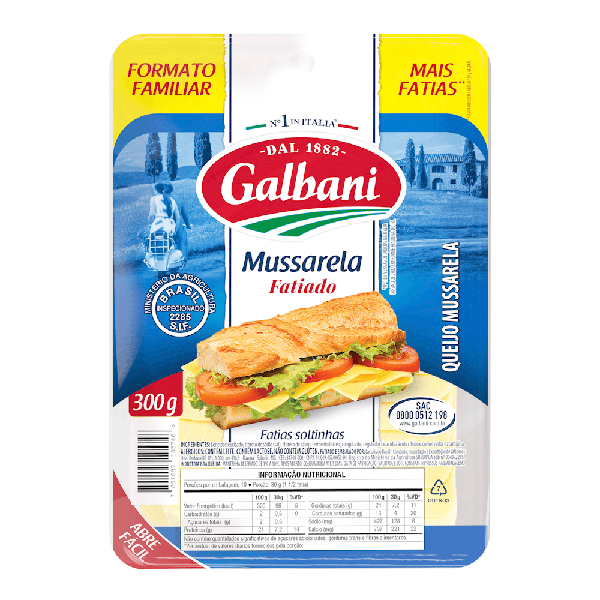 QUEIJO MUSSARELA GALBANI 300G FATIADO