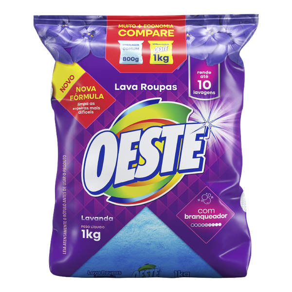 SABÃO PÓ OESTE 1KG SACHET LAVANDA
