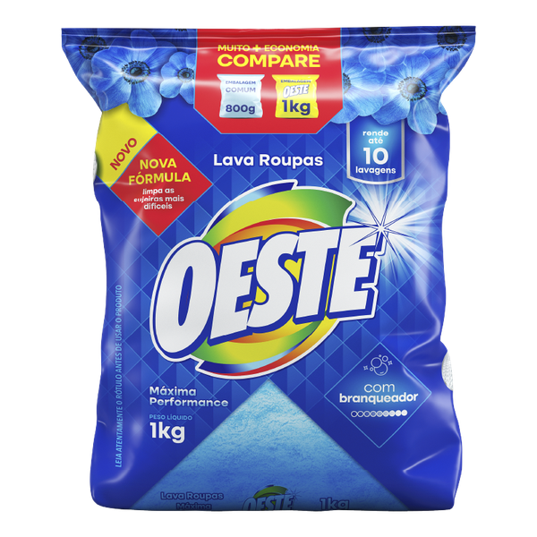SABÃO PÓ OESTE 1KG SACHET MÁXIMA PERFORMANCE