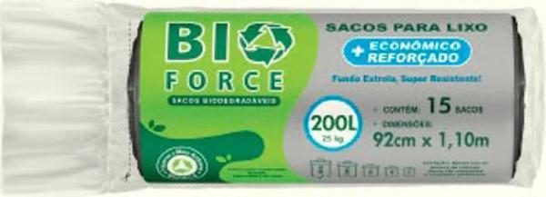 SACO DE LIXO BIO FORCE 200L CONTÉM 15 SACOS