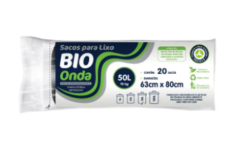 SACO DE LIXO BIO ONDA  50L CONTÉM 20 SACOS