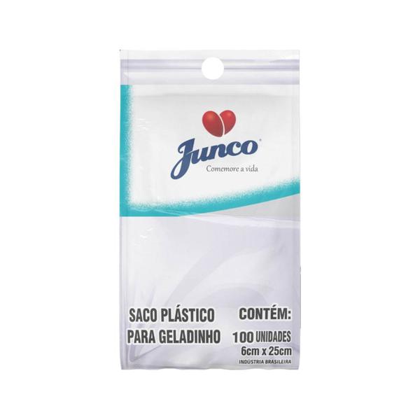 SACO PARA GELADINHO / DINDIN JUNCO 100 UND 6CMX25CM