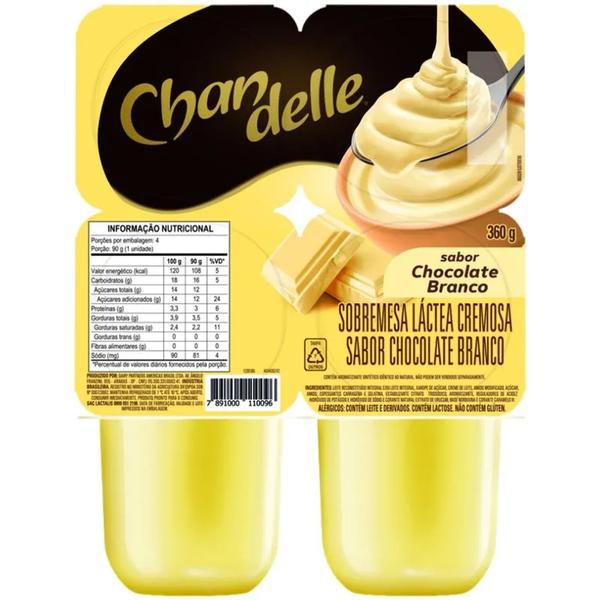 SOBREMESA LÁCTEA CHANDELLE 360G CHOCOLATE BRANCO