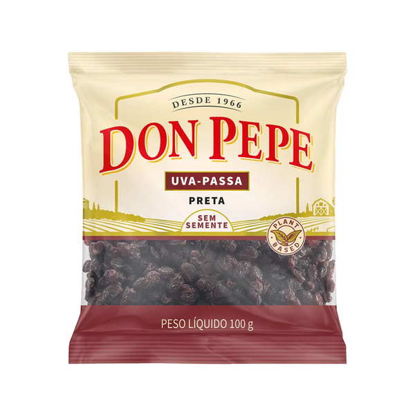 UVA PASSA DON PEPE 100G PRETA SEM SEMENTE