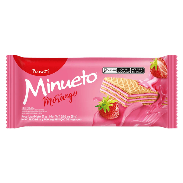 WAFER PARATI MINUETO 73G MORANGO