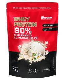 WHEY PROTEIN GROWTH 80% BAUNILHA 1KG
