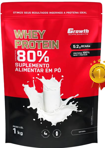 WHEY PROTEIN GROWTH 80% LEITE PÓ 1KG