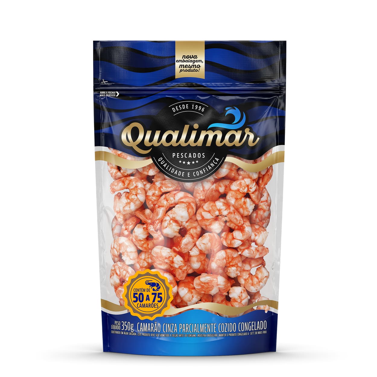 Camarão Congelado Qualimar 300g Descascado 50/80