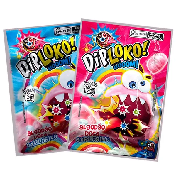 Bala Dip Loko 12g Algodão Doce Boom