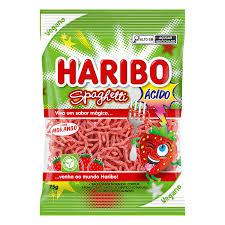 Bala Haribo 80g Spaghetti Morango