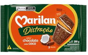 Biscoito Distracao Marilan 280g Chocolate Com Coco