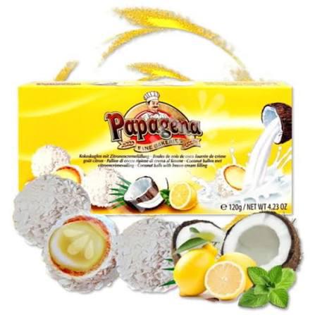 Biscoito Wafers Papagena 120g Limao e Flocos De Coco
