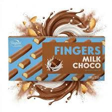 Bogutti Fingers Milk Chocolate 100g Baunilha Com Chocolate