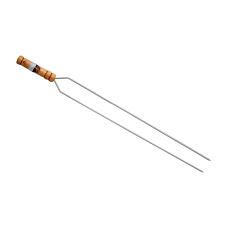 Espeto 2 Hastes Aco - Prata 85cm (70cm Lamina)