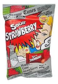 Happy Time Bala Super Azeda Strawberry 60gr Strawberry