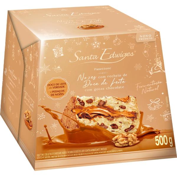 Panettone Santa Edwiges 500g Nozes e Receheio Doce De Leite