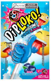 Pirulito Pinta Língua Dip Loko 11g Blueberry