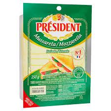 Queijo Mussarela President 130g Amanteigad Fatiado
