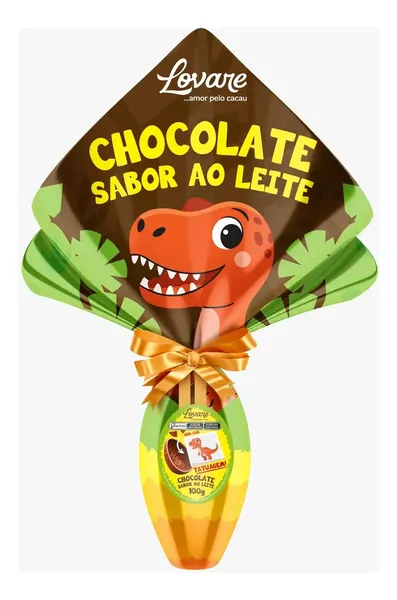 OVO LOVARE AO LEITE DINOSSAURO 100GR