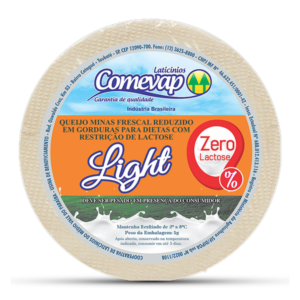QUEIJO COMEVAP MINAS LIGHT ZERO LACTOSE KG