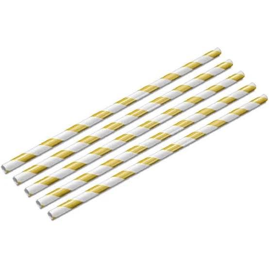 CANUDO DE PAPEL LISTRADO DOURADO