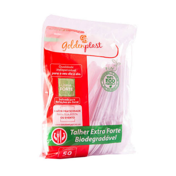 COLHER GOLDENPLAST MASTER BRANCA C/50