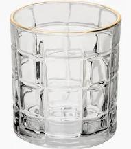 COPO BAIXO SQUARE FIO DE OURO 330ML