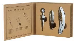 JOGO ACESSORIOS P/VINHO TOSCANA 3PCS