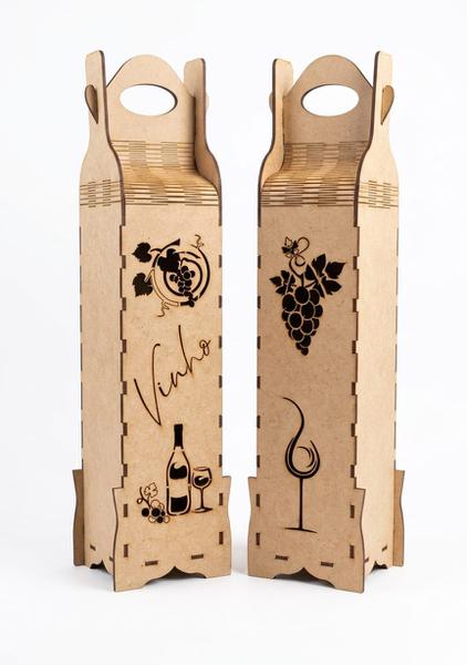 SUPORTE VINHO DESENHADO MDF