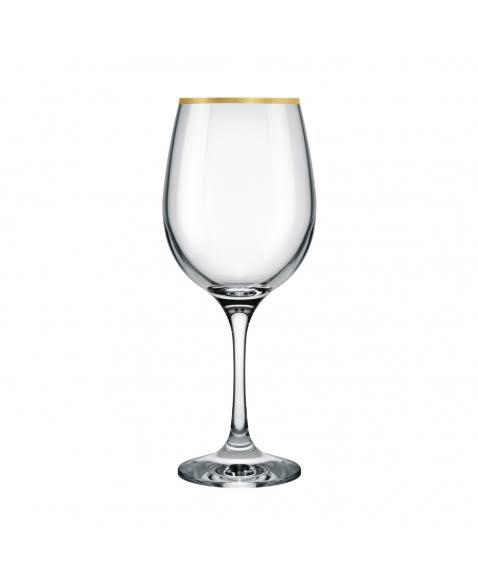 TAÇA AGUA BARONE FILETE OURO 490ML