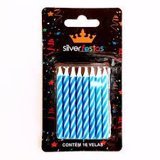 VELA PALITINHO ESPIRAL AZUL