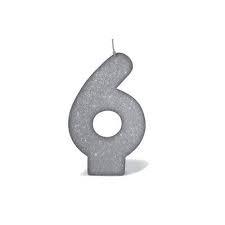VELA PRATEADO GLITTER N6