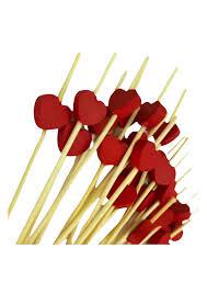 ESPETO DE BAMBU 12CM KOMATI RED WHI-50UN