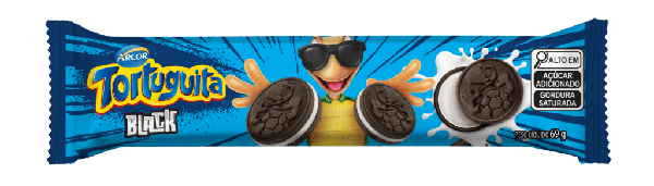 ARCOR BISC TORTUGUITA RECH BLACK 69G