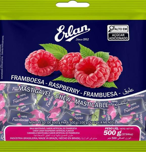 BALA ERLAN MASTIGAVEL FRAMBOESA C/500