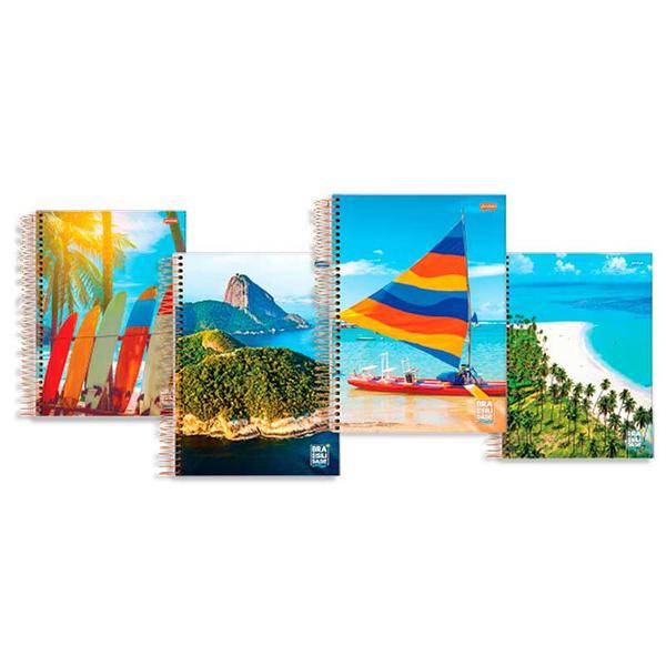 CADERNO ESPIRAL 1/4 BRASILIDADE 48F