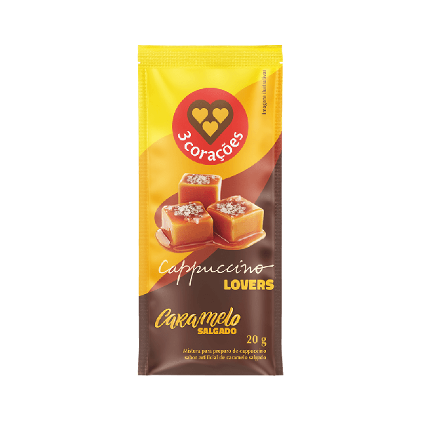 CAFE CAPPUCCINO 3 CORACOES CARAMELO SALGADO SACHE
