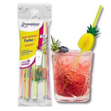 CANUDOS STRAW FLEX 6MM FRUTAS C/10