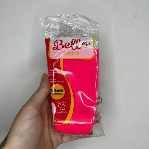 COLHER SOBREMESA PINK 50UN