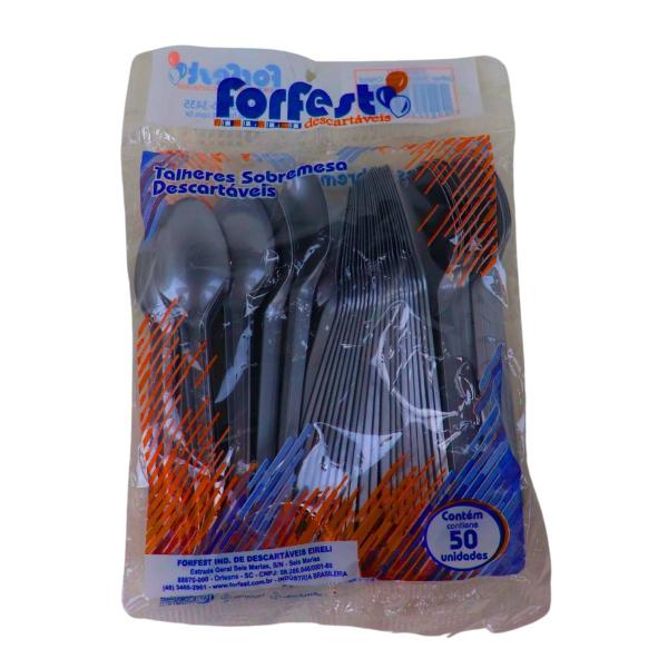 COLHER SOBREMESA PRATA 50UN