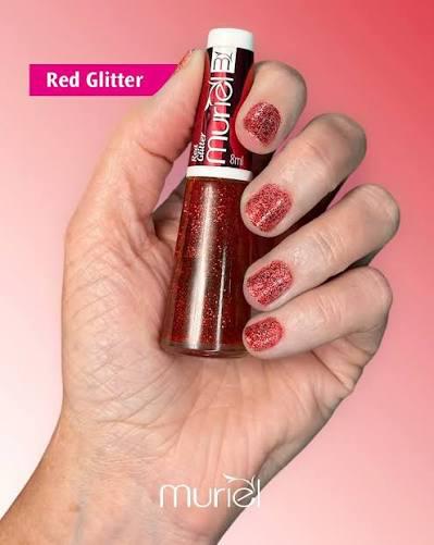 ESMALTE MURIEL VEST GLITTER RED GLITTER 8ML