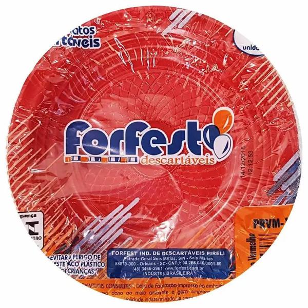 FORFEST PRATO PLASTICO 15 CM VERMELHO C10